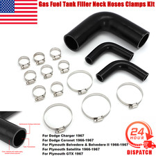 For 66-67 Dodge Plymouth Fuel Gas Tank Filler Neck Pipe Hoses w/Clamps B-Body US