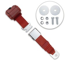 Retrobelt Bright Red Aviation 2-point Retractable Lap Seat Belt Hardware Safe