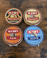 Vintage Kiwi Shoe and Boot Polish Lot of 4