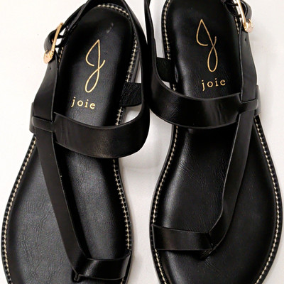 Joie Women s Black Strappy Ankle Strap Buckle Sandals 7.5M Synthetic