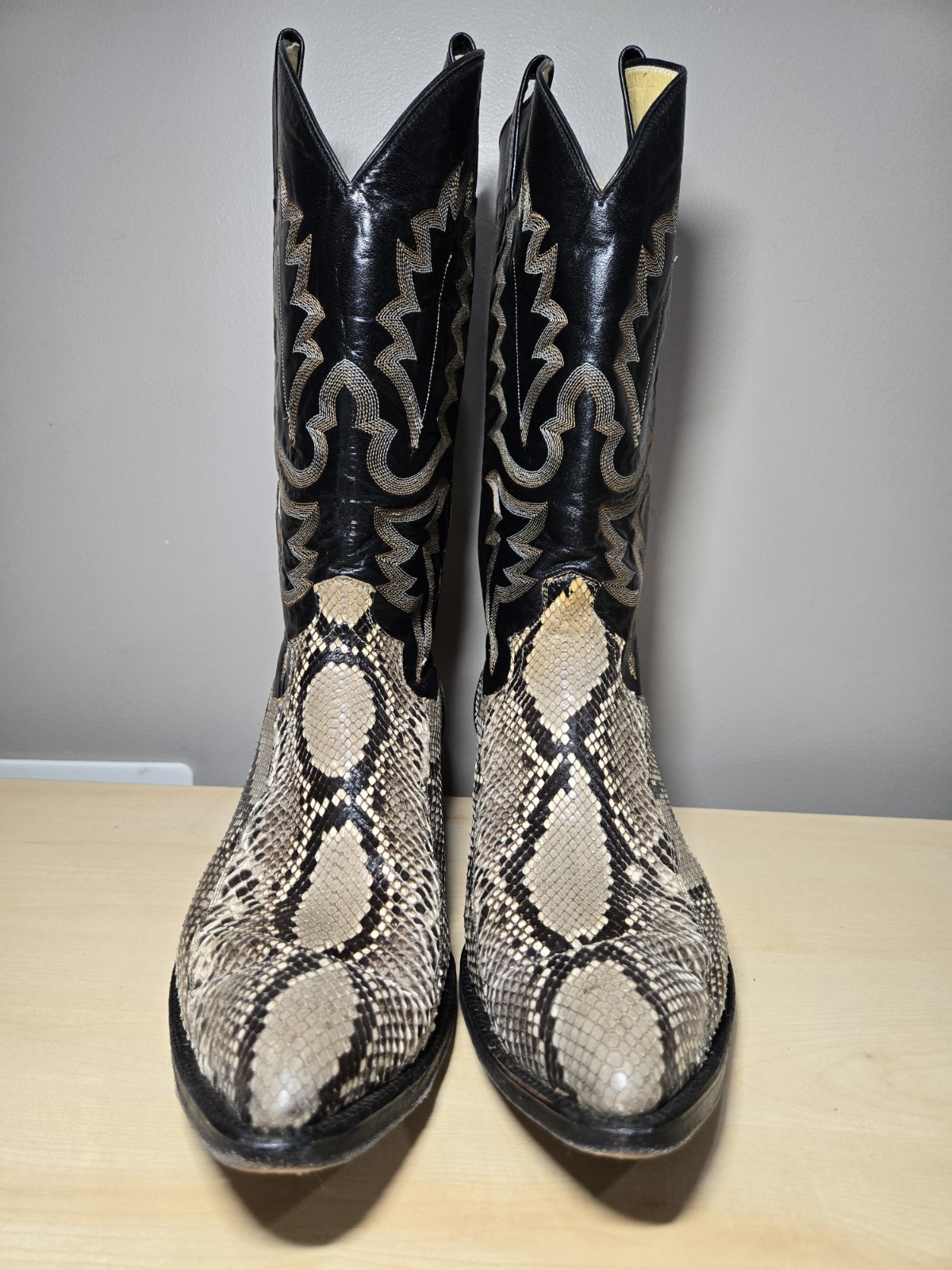 Vintage Panhandle Slims Python Leather Cowboy Boo… - image 7