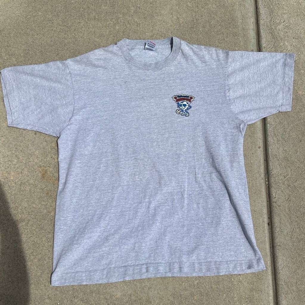 ALTRA T shirt vintage 93' punto singolo grigia calcio Colorado grafica aperta logo cool