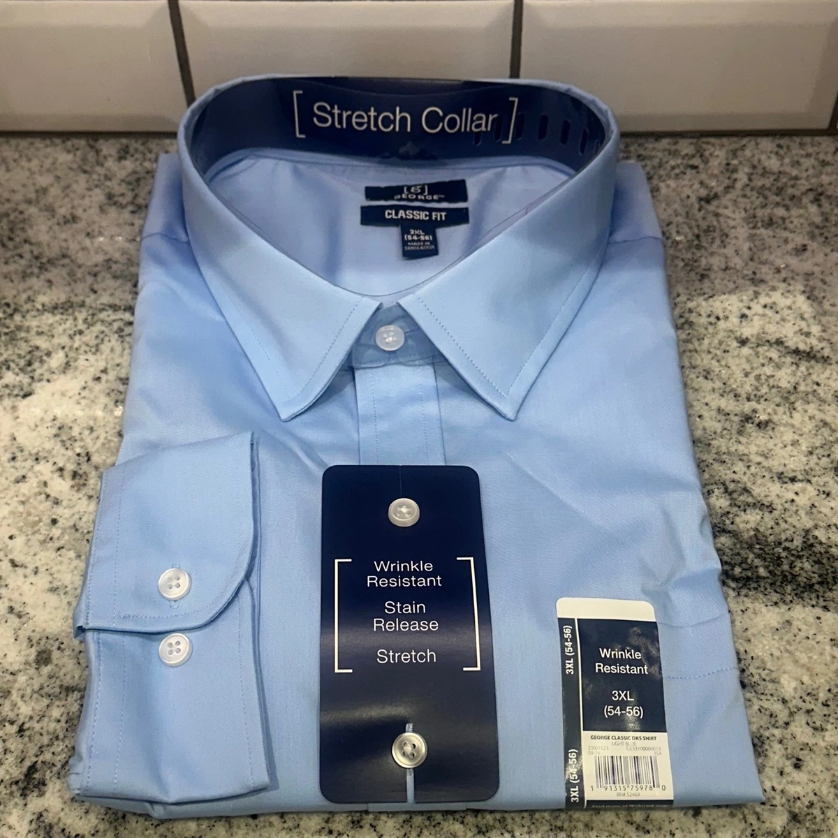 George Classic Solid Button-Down Dress Shirts for Men for sale | eBay