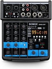 BOMGE 4 Channel mini DJ Audio Sound Mixer Interface with MP3 USB Bluetooth