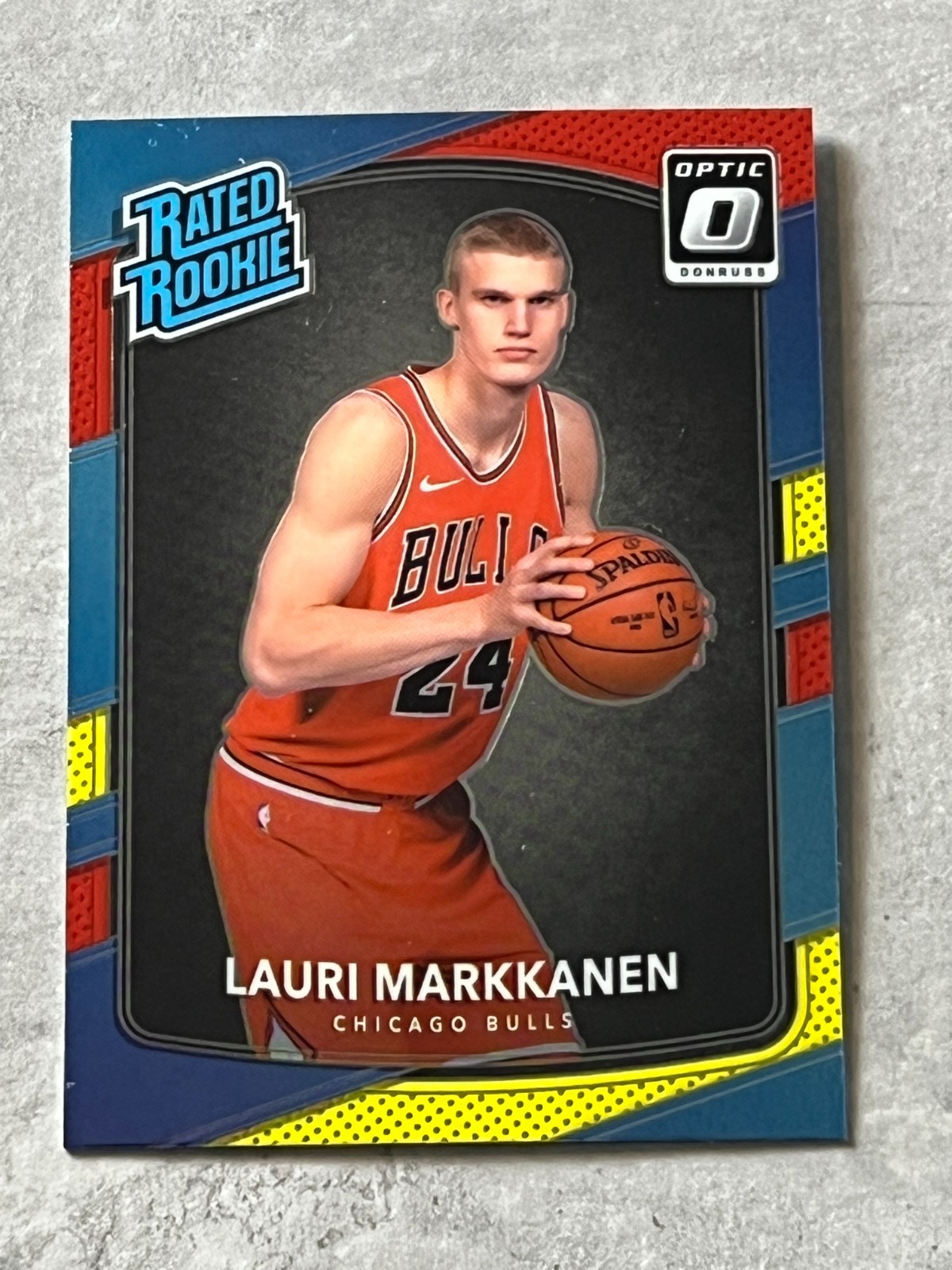 2017-18 Donruss Optic Lauri Markkanen Red & Yellow Rated Rookie RC #159 Jazz