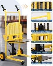 Hydraulic Material Lift 440lbs Pallet Truck Dolly 36 Max Lift Winch Stacker