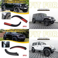 2 Rain Diverter Guard Black ABS for 2018 19 2020 2021 Jeep Wrangler JL Replace N
