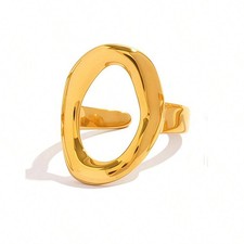 Gold Style 6 Adjustable 3-Piece Wavy Geometric Stackable Ring Set