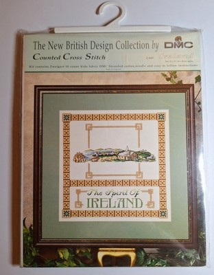 DMC The Spirit of Ireland gezähltes Kreuzstich-Set britisches Design 12 x 12 Zoll NEU 