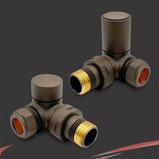 Mocha Corner Valves Radiators Towel Rails Standard Lockshiled (Pair)