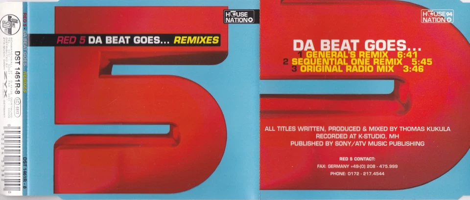 Red 5 - Da Beat Goes...  (Remixes)  (3 Track Maxi CD) - Bild 1 von 1