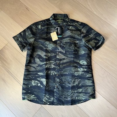 Wiahana Aloha Button Up Shirt Tropical Green Short Sleeve Men s Medium