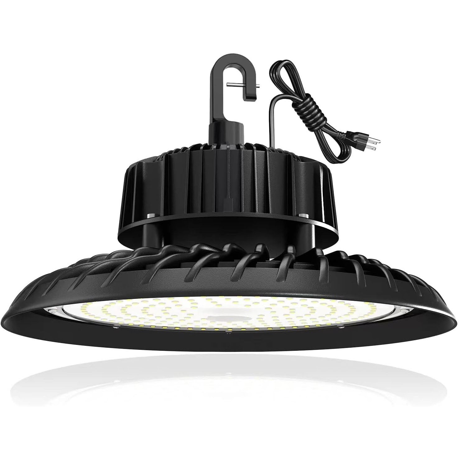 Super Bright UFO LED High Bay Light 250W 37500lm 5000K, UL US Plug 5’ Cable IP65
