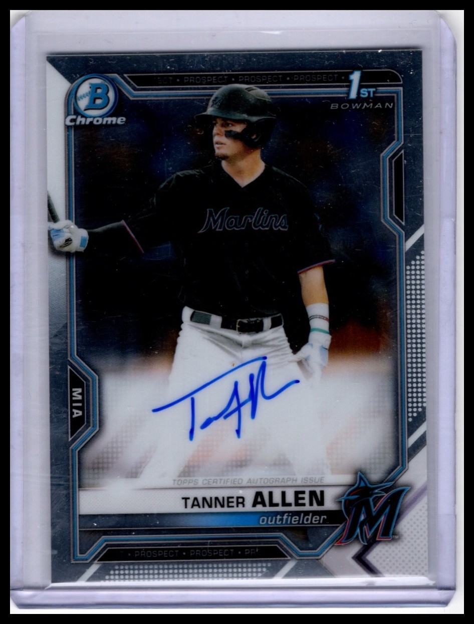 2021 Bowman Draft #CDA-TA Tanner Allen Chrome Draft Pick Autographs
