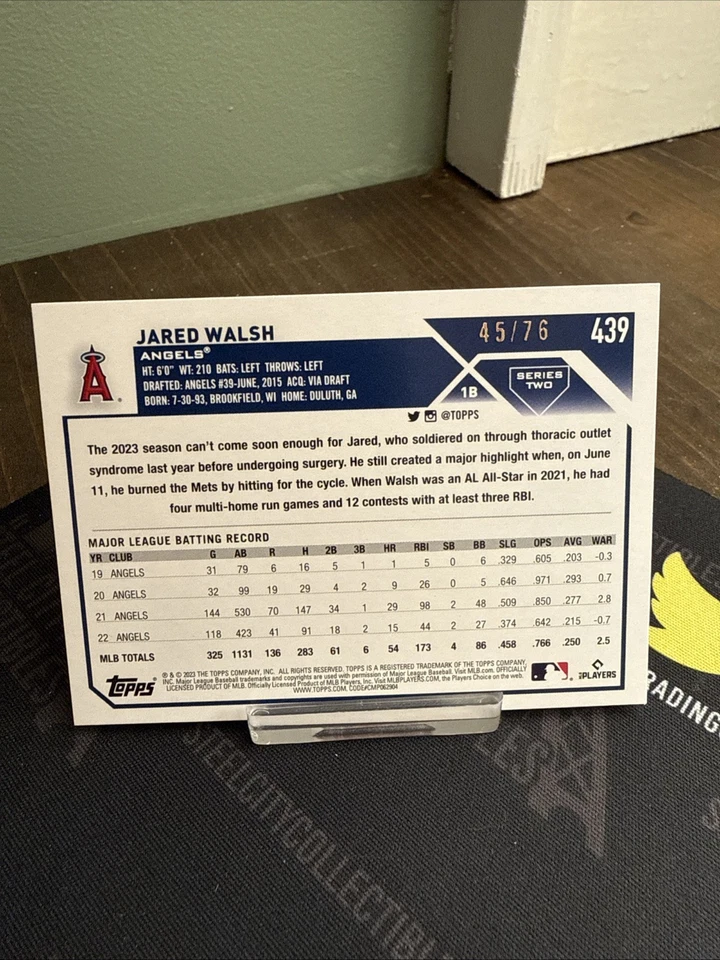 2023 Topps Series 2 Jared Walsh #439 Independence Day /76 Team Color Match - Image 2 of 4