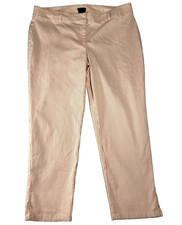 Ann Taylor Signature Womens Dress Pants Sz 12 Peach Pinstripe Stretch