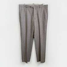 VNT GIVENCHY Monsieur 36x29 Grey Beige Herringbone Pleated Pants