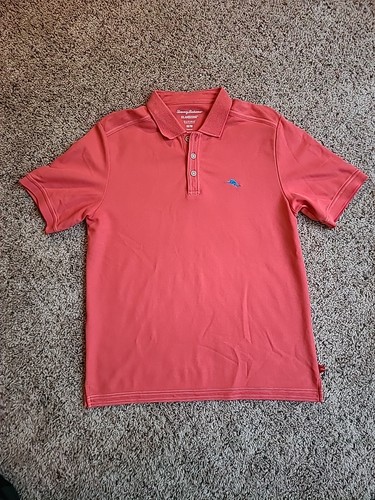 Tommy Bahama Island Zone Polo Mens Size Medium Red and Samon Supima Cotton -Lot - Picture 9 of 11