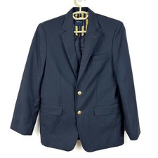 Nautica Navy Blue Blazer Sport Coat Boy 16R preppy wedding guest event