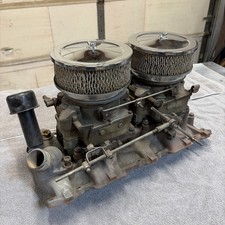 1957-1961 Chevy Corvette 2x4 Dual Quad Four Intake 3739653 W Carter Carbs Oem 1957-1961 Chevy Corvette 2x4 Dual Quad Four Intake 3739653 W Carter Carbs Oem