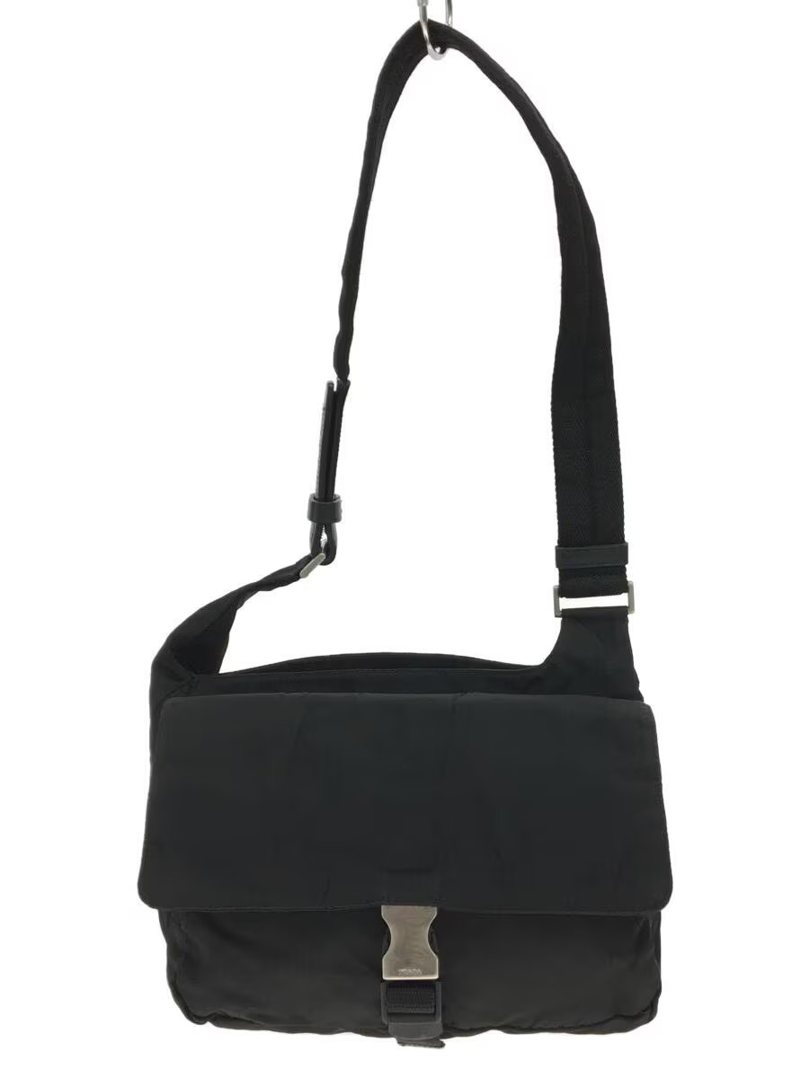 PRADA Black Leather Shoulder Bag for Women