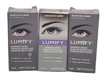 Bausch Lomb LUMIFY Redness Reliever Eye Drops 0.08 FL Oz EXP : 05/26. LOT Of 3.