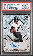 2022 Leaf Metal Draft David Bell #BA-DB2 Auto /30 Silver Wave Rookie Card. rookie card picture