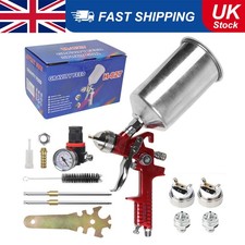 Hvlp Air Paint Spray Gun Gravity Feed Car Auto Gun Kit 1.4mm1.7mm2.5mm Nozzles
