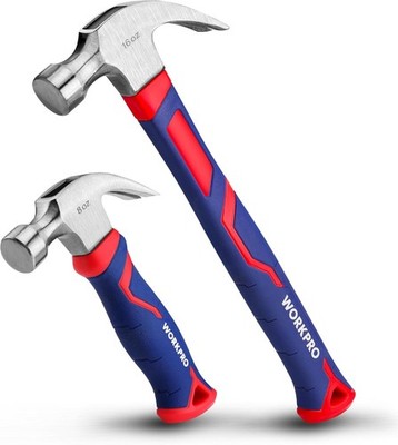 WORKPRO Klauenhammer 2Stück, Latthammer 720&340g, Zimmermannhammer, Holzarbeiten