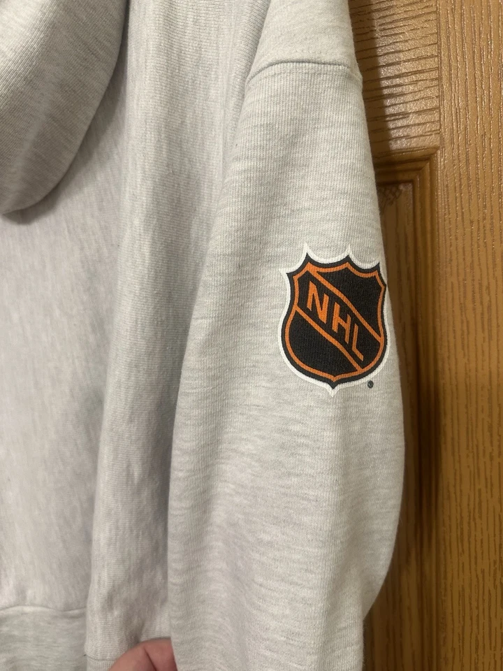 Pulôver com capuz feminino Champion HeatherGray Chicago Blackhawks tecido reverso M - Imagem 3 de 4