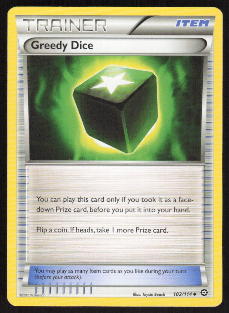 Pokemon Greedy Dice Uncommon 102/114 XY - Steam Siege LP