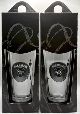 Pair of (2) Jack Daniels Turntable/Record Player Pint Glasses, New in Package