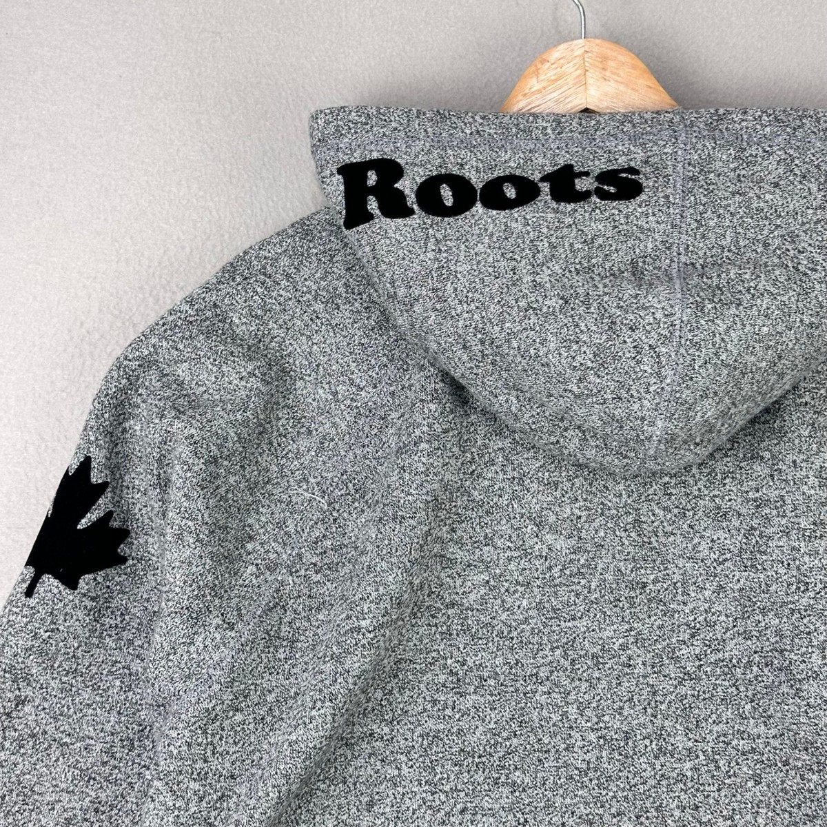 Roots Canada Hoodie Mens XL Grey Full-Zip Park City Fleece