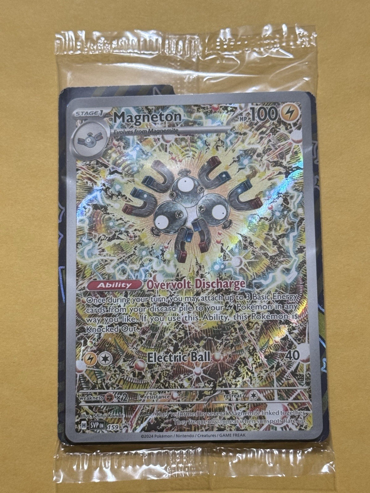 Pokemon TCG Magneton 159 Black Star Promo Card Surging Sparks SEALED