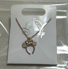 WDW Disney Minnie Mouse Headband Necklace Pink Gold Sparkle New