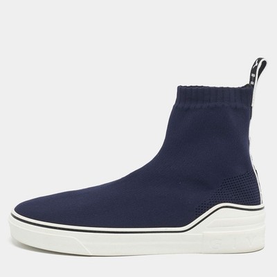 Givenchy George V Gr.41 Navy Blau Strick Stoff Slipper Sneaker