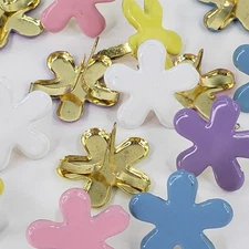 20 Pastel Funky Flower Brads 5 Clrs Paper Fasteners Scrapbooking Paper Crafting