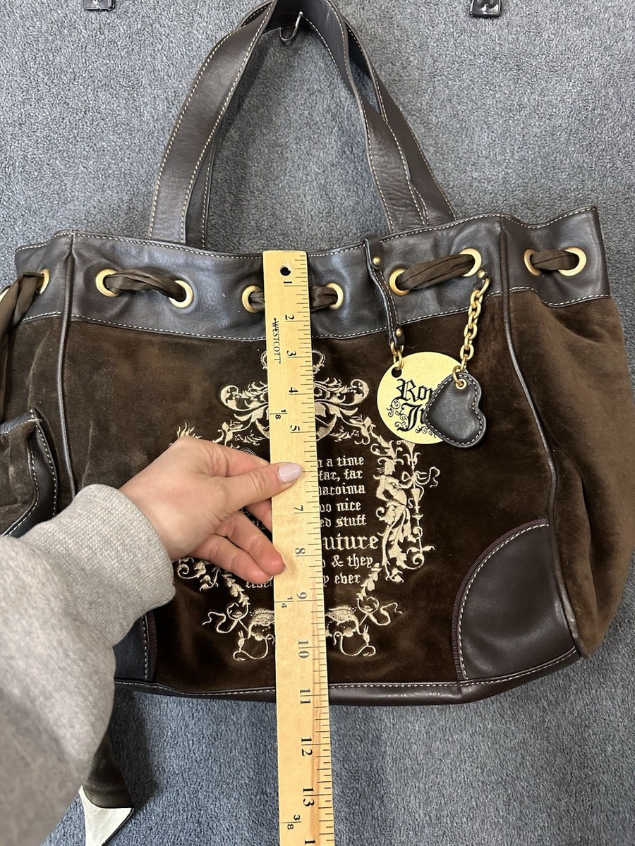Vintage Y2K Daydreamer Royal Juicy Couture Brown Velour Leather