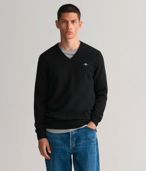 Men Gant Sweater Black Cotton 38 / M / 46 #7YER