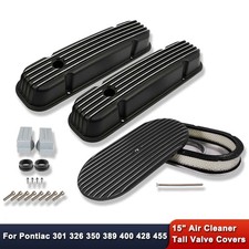 Finned Tall Valve Covers For Pontiac 350 400 15 X 3 Finned Top Air Cleaner
