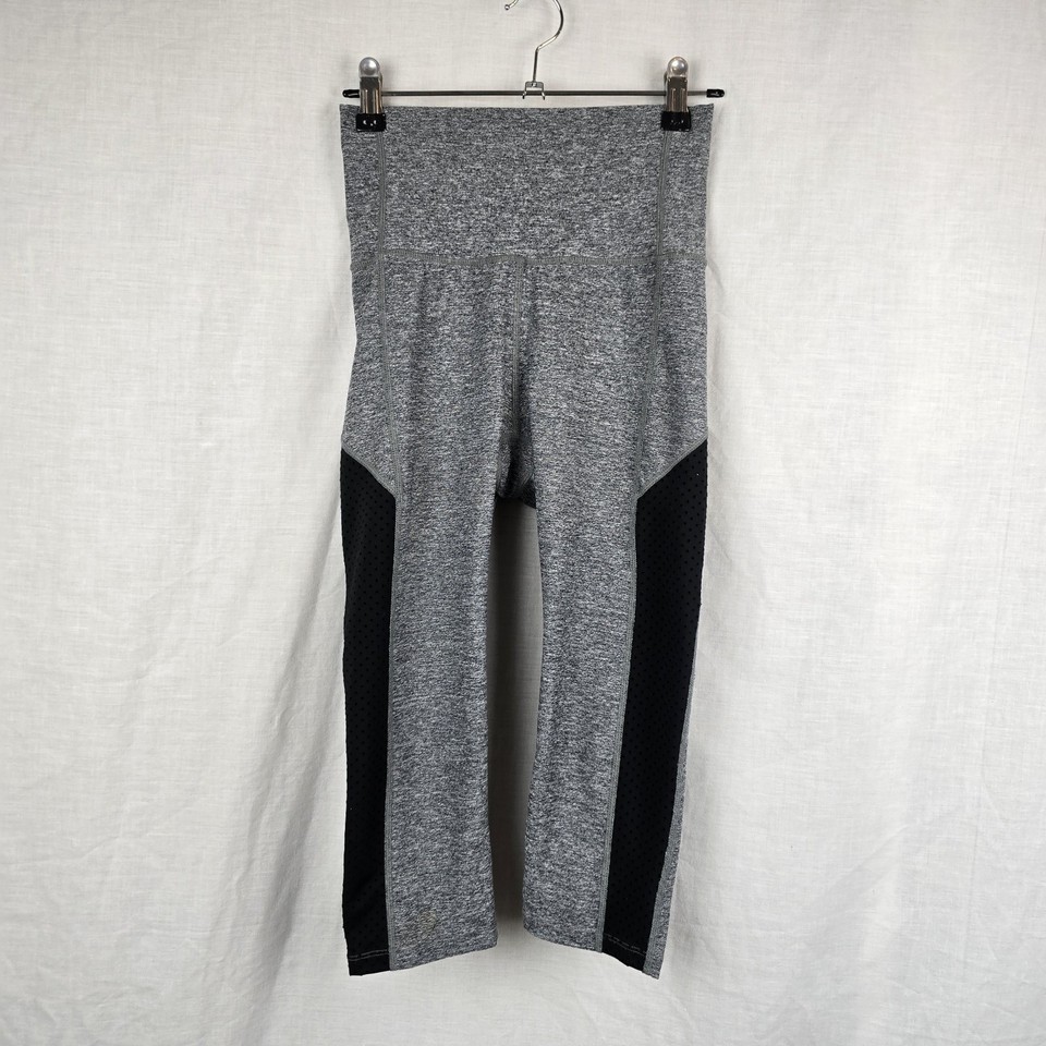 Rockwear Size 6 Leggings Grey Black Mesh Details 22" Waist 