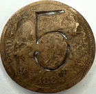 1882 Counter Stamped Indian Head Cent Exact Coin Imaged #IND2321