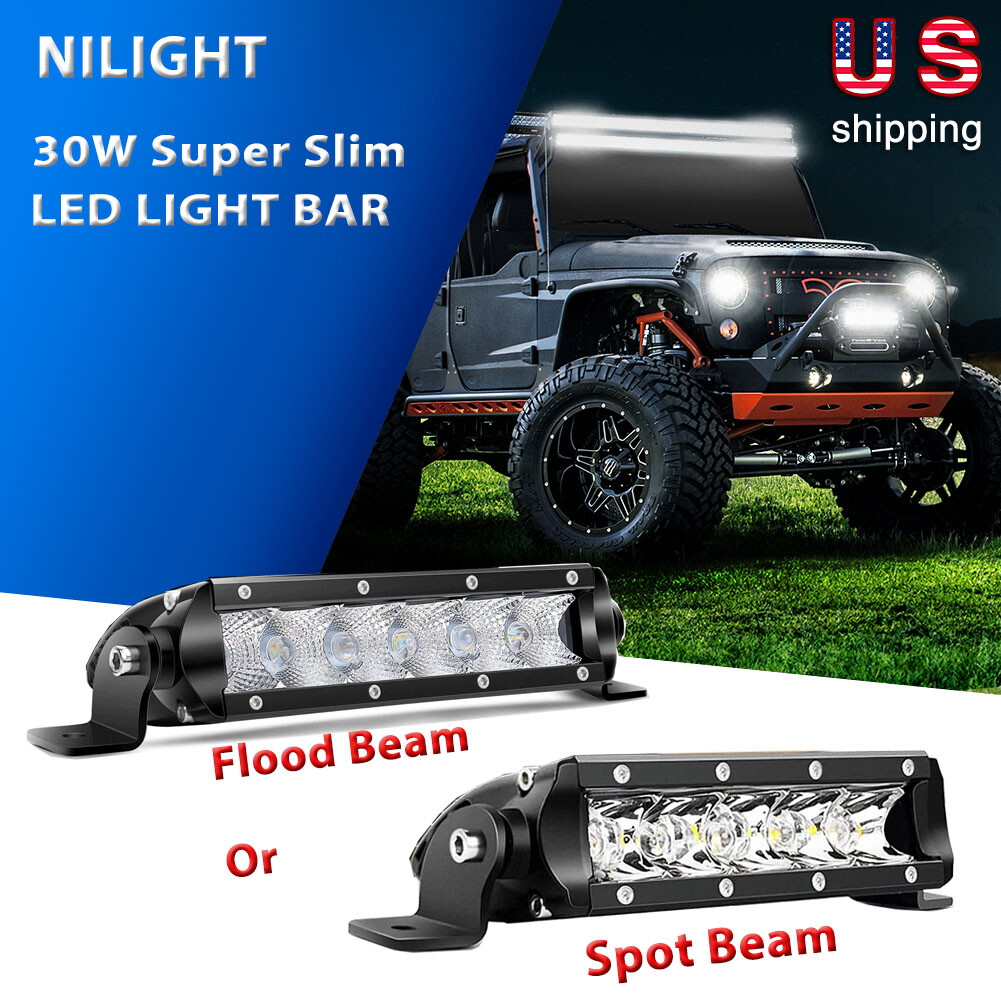 BraveWAY 7IN Yellow LED Light Bar Single Row 3240LM Spot Flood Combo Beam Amber Fog Off-Road Light Bar For Truck Pickup ATV UTV SUV Ranger 4Runner-Enhance Visibility In Fog Night Driving - Foto 2