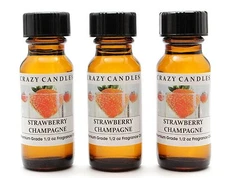 3 Strawberry Champagne 1/2oz Premium Grade Scented Fragrance Oil Crazy Candles