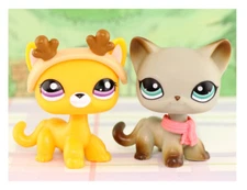 2PCS Pets Shop LPS Shorthair #2433 #391 with Accessories Cute Collectable Toy
