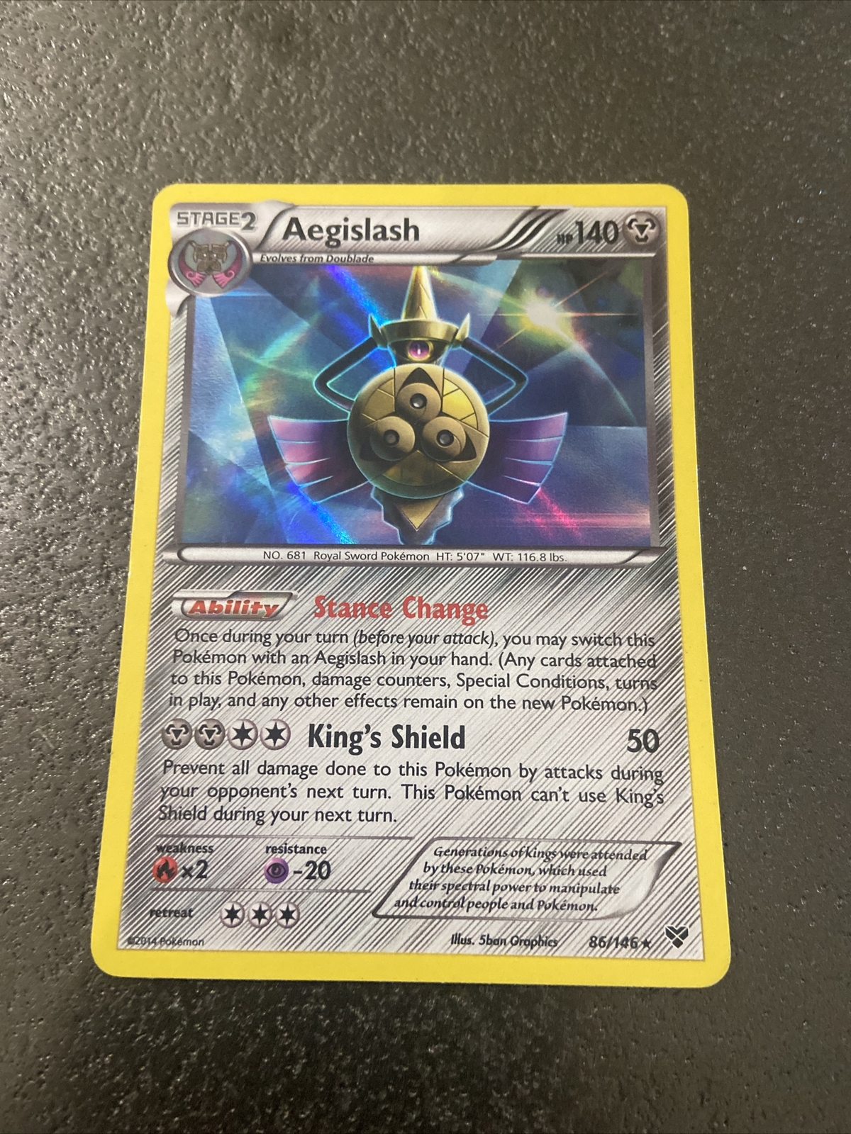 Aegislash 86/146 Holo Rare XY Base Set Pokemon Card LP