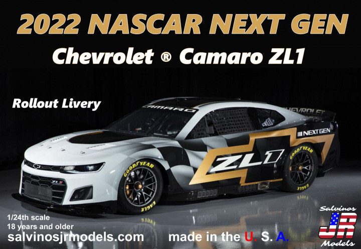 Salvinos JR Models HMC2022KLV Camaro ZL1 Maquette en plastique échelle 1/24 – Assemblage requis