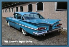 1959 Chevrolet Impala Sedan Blue Toolbox - Refrigerator Magnet 42 Mil