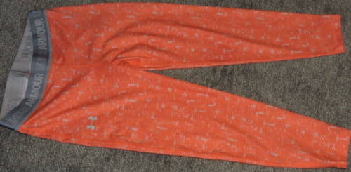 Under Armour Brand  Girls HeatGear Orange/wht Leggings -Girl's SZ YXL NWT - Afbeelding 1 van 4
