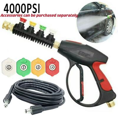 #ad 4000PSI High Pressure Car Washer Spray Gun Wand Lance 5 Nozzle 26ft Hose M22 $26.99